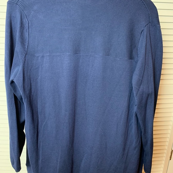 #53 Chico’s Navy Blue Top AND long Cardigan women’s size 2 Preowned - Picture 2 of 5